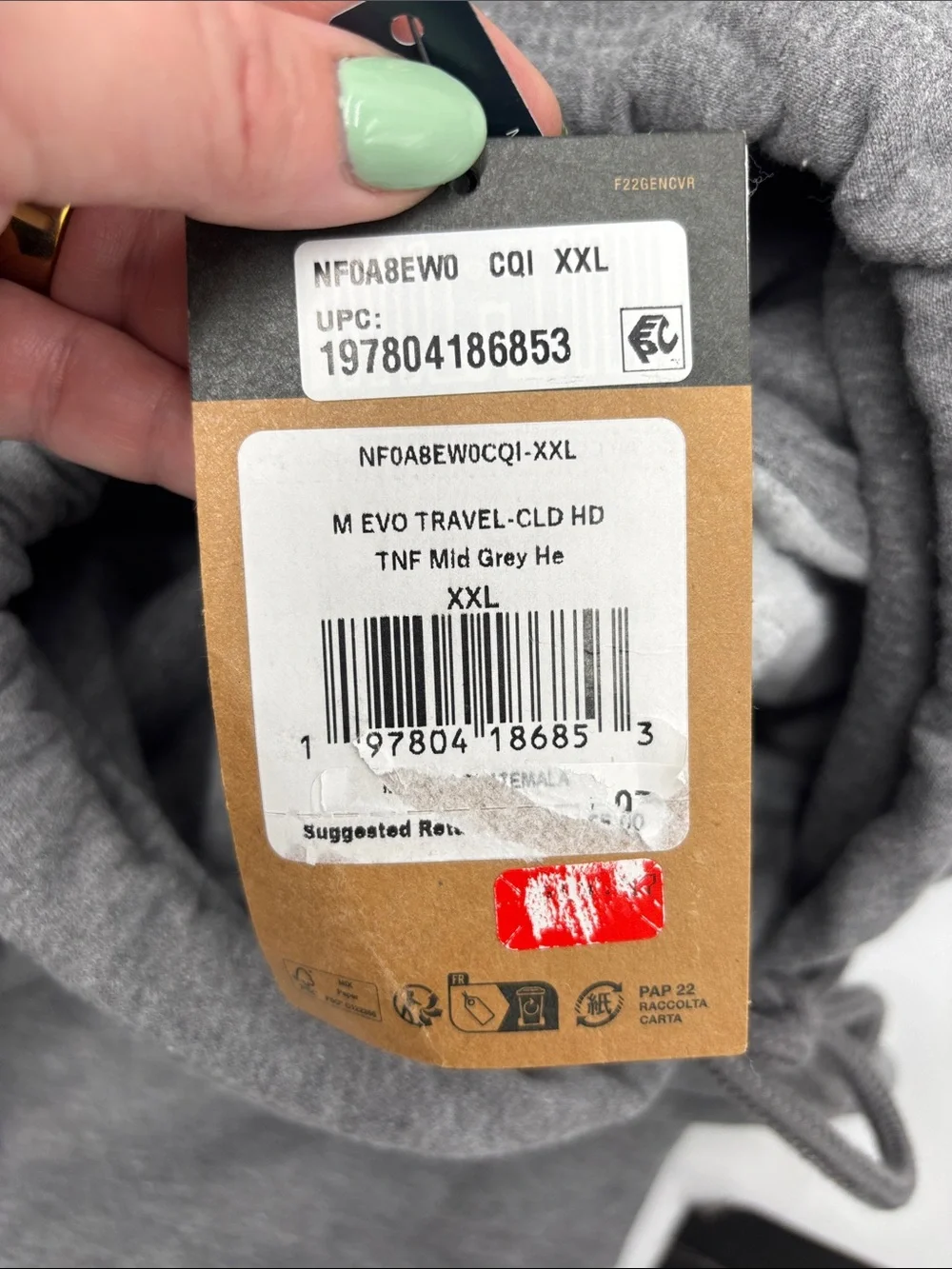 The North Face Evolution Cloud Graphic Hoodie in Mid Grey Heather